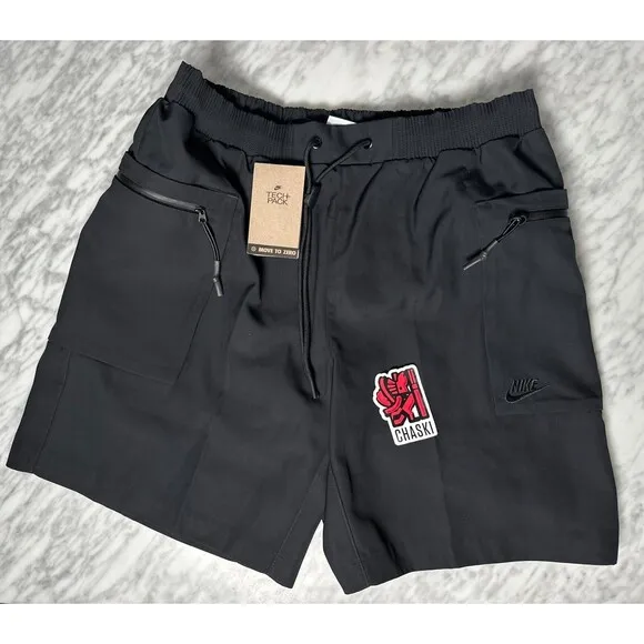 Nike Sportswear Tech Pack Shorts Woven Utility FB7528-010 Black Men's XL NEW
