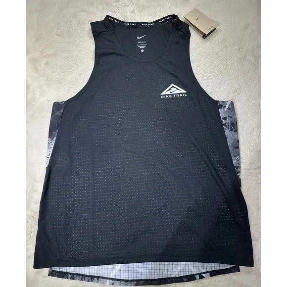 Nike Trail Men Large Solar Chase Dri-FIT Reflective Running Tank Top DX0857 010
