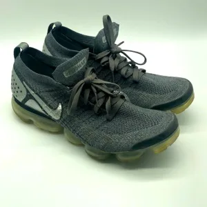 Nike Vapormax Shoes Men's 11.5 Flyknit 2 Chrome Lace Up Active Running Sneakers