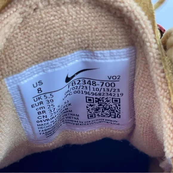 Nike Women’s Air Force 1 Wild Wheat Gold-SZ 8 -Low Lace-Up Shoes Sneakers