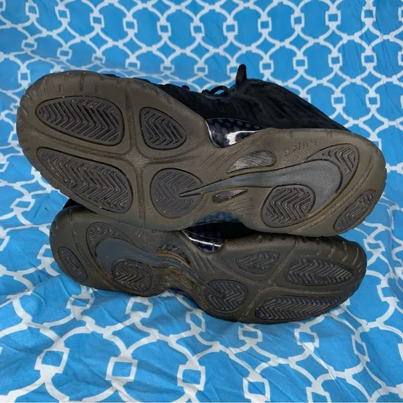 Nike youth size 5y little Posite one GS triple black foamposite kids sneakers og