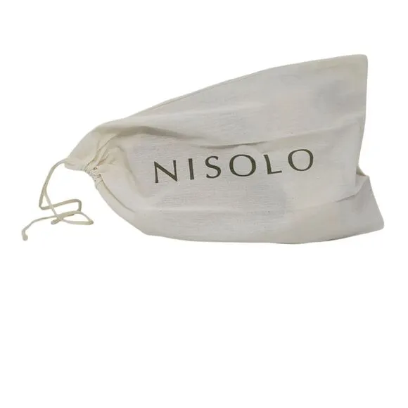 NISOLO All Day Cross Strap Sling Back Leather Sandals in Bone Womens US 9.5 NEW