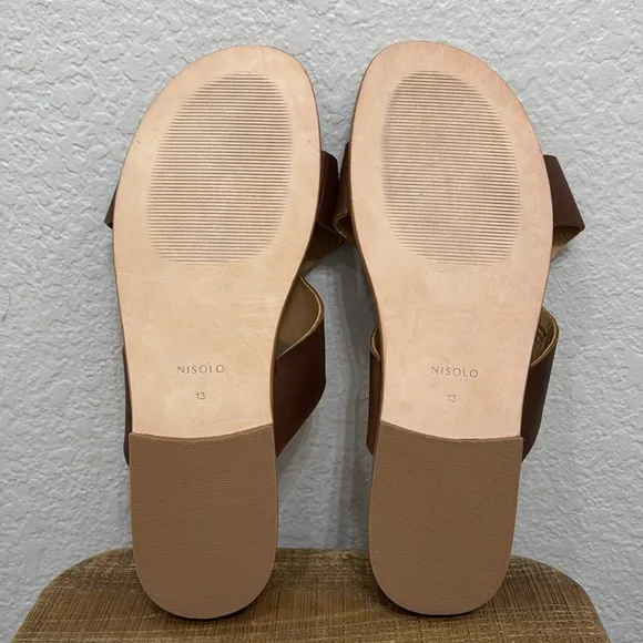 Nisolo Dante Cross Strap Leather Sandals Size 13