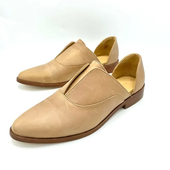 Nisolo Emma D'Orsay Flats Oxford Loafers Almond Size 8.5