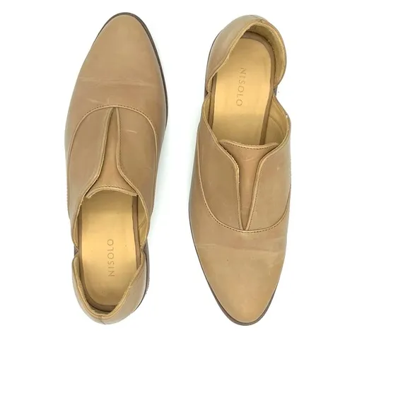 Nisolo Emma D'Orsay Flats Oxford Loafers Almond Size 8.5