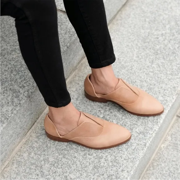 Nisolo Emma D'Orsay Flats Oxford Loafers Almond Size 8.5