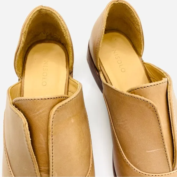 Nisolo Emma D'Orsay Flats Oxford Loafers Almond Size 8.5