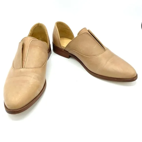 Nisolo Emma D'Orsay Flats Oxford Loafers Almond Size 8.5