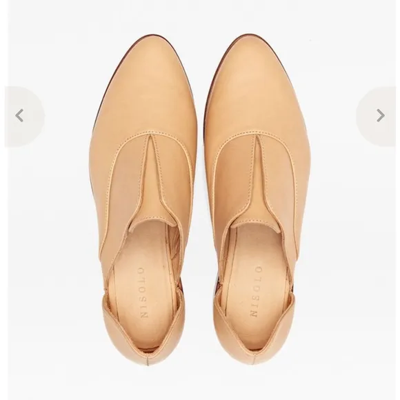 Nisolo Emma D'Orsay Flats Oxford Loafers Almond Size 8.5