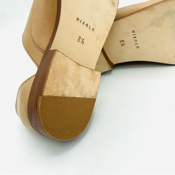Nisolo Emma D'Orsay Flats Oxford Loafers Almond Size 8.5