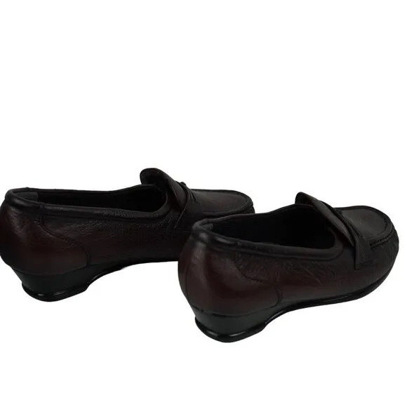 NWB SAS Women's Easier Slip-On Loafer Burgundy Leather Shoes Size 6WW