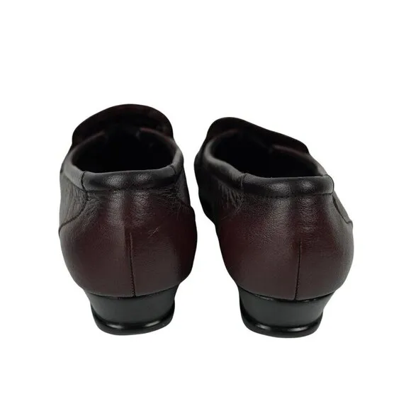 NWB SAS Women's Easier Slip-On Loafer Burgundy Leather Shoes Size 6WW