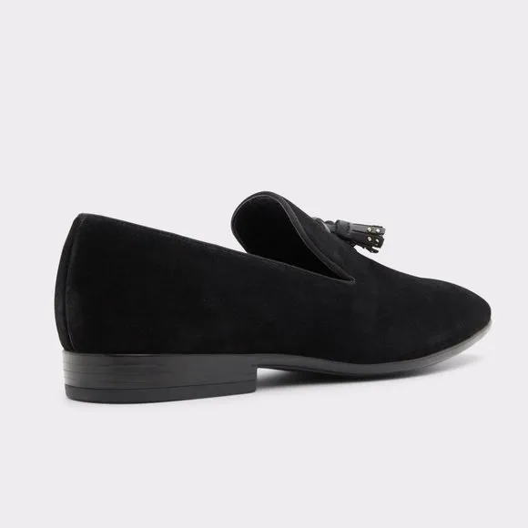 NWOB Aldo Croham Black Suede Tassel Loafer
