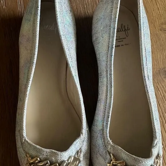 NWOB AMALFI BY RANGONI Oste Leather Slip On Loafers In Multi