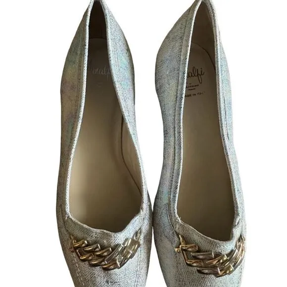 NWOB AMALFI BY RANGONI Oste Leather Slip On Loafers In Multi