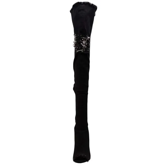 NWOB DENIM THIGH HIGH BOOT