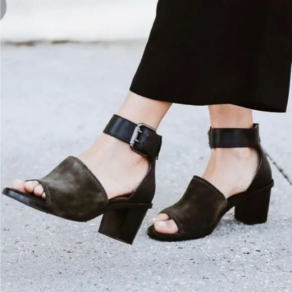 NWOB Frye Brielle Suede Leather Ankle Strap Sandals size 8