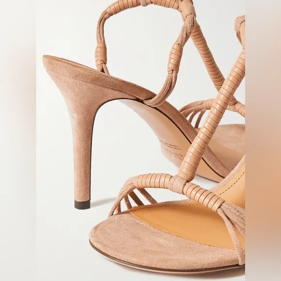 NWOB Isabel Marant Arja Lambskin Ankle Wrap Sandals in Neutral Sz 41