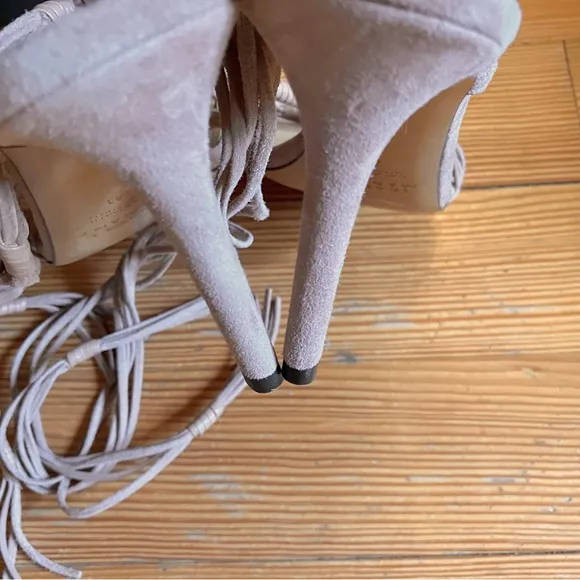 NWOB Isabel Marant Arja Lambskin Ankle Wrap Sandals in Neutral Sz 41
