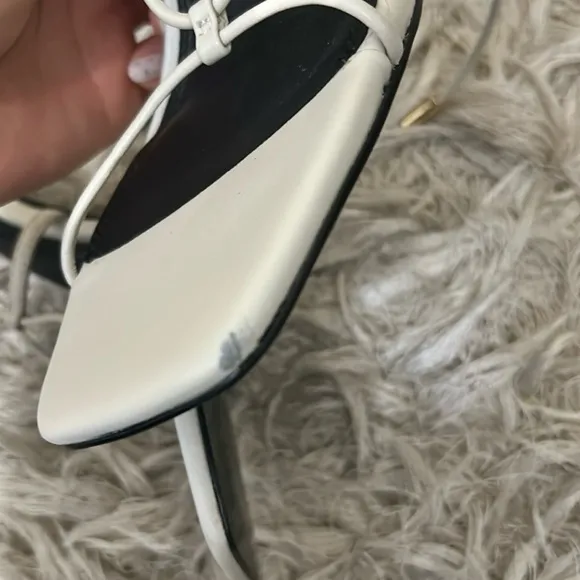 NWOB Reiss Kali Leather Strappy Wrap Stiletto Sandals in Off White Sz 38 US 7.5