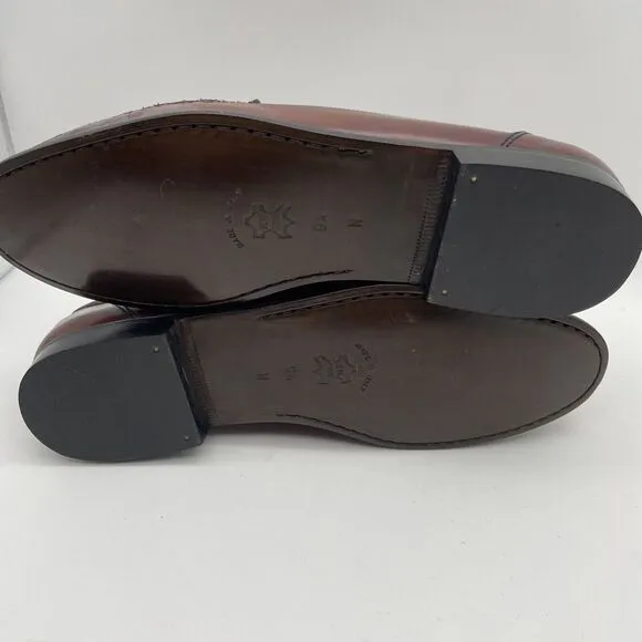 NWOB STUART McGUIRE Burgundy Croc Print ‎ Braided Loafers Sz 9.5 New Without Box