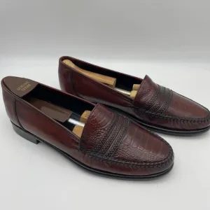 NWOB STUART McGUIRE Burgundy Croc Print ‎ Braided Loafers Sz 9.5 New Without Box