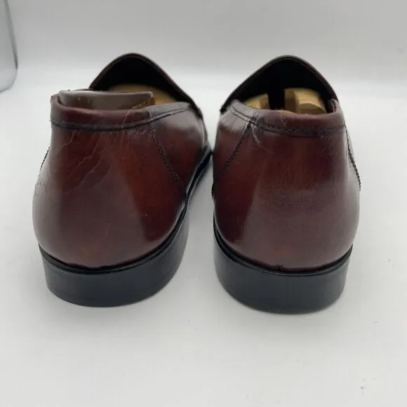NWOB STUART McGUIRE Burgundy Croc Print ‎ Braided Loafers Sz 9.5 New Without Box
