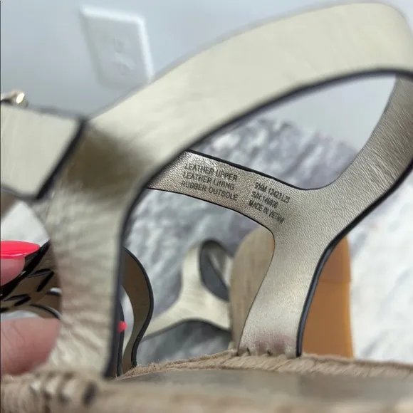 NWOB Tory Burch Gold Fisherman Espadrilles
