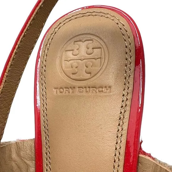 NWOB Tory Burch Lola Poppy Orange Rope Sandals Size 9