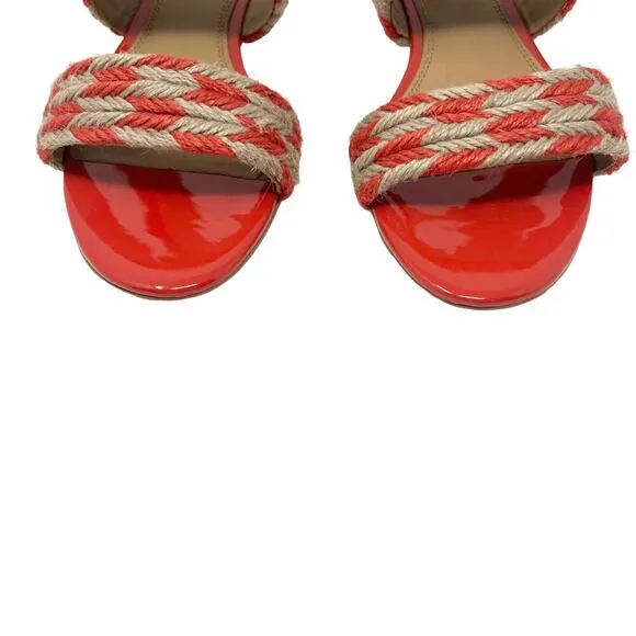 NWOB Tory Burch Lola Poppy Orange Rope Sandals Size 9