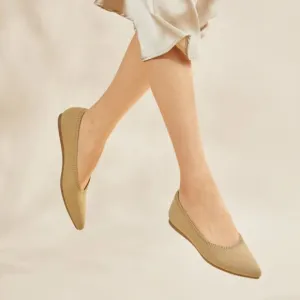 *NWOB Vivaia Aria 5 Pointed-Toe Ballet Flats Nude Peach Size 38.5/7.5
