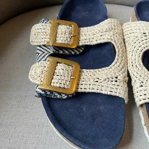NWOT Anthropologie Double-Strap Sandals Size 38