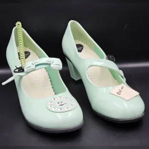 NWOT Chocolaticas Mid Heels Call Me in Mint Green - MARY JANE PUMP 11/41