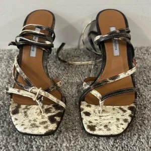 NWOT Emme Parsons Strappy Embossed Snakeskin Sandals