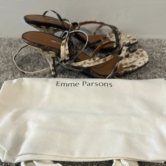 NWOT Emme Parsons Strappy Embossed Snakeskin Sandals
