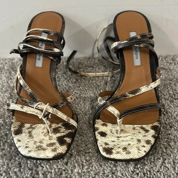 NWOT Emme Parsons Strappy Embossed Snakeskin Sandals