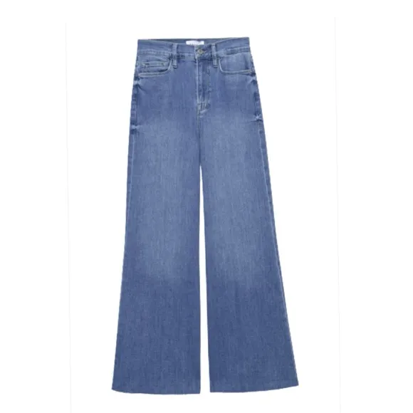 NWOT FRAME Palazzo Crop in Jonah Blue Jeans Denim 28
