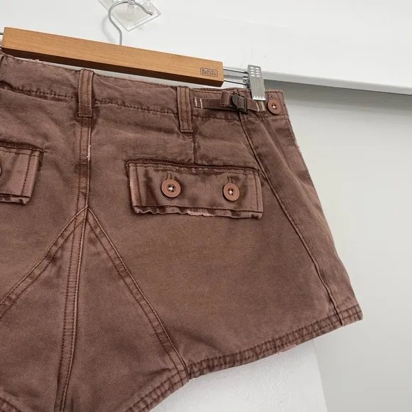 NWOT Free People All Yours Distressed Micro Cargo Shorts Size 8