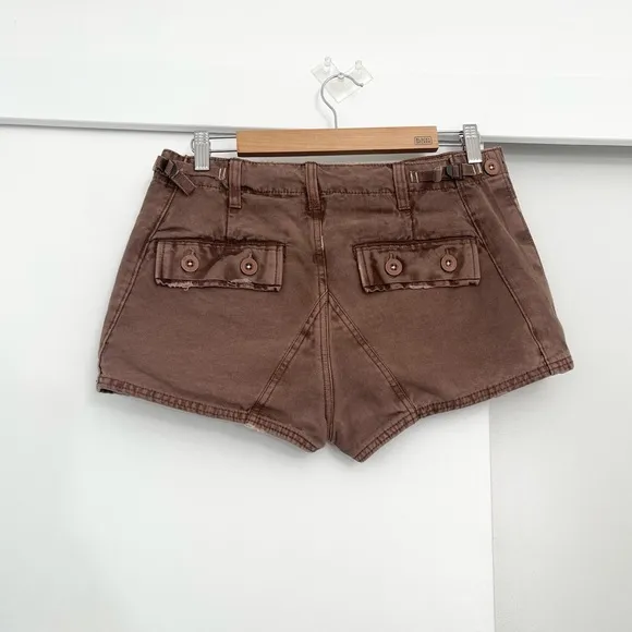 NWOT Free People All Yours Distressed Micro Cargo Shorts Size 8