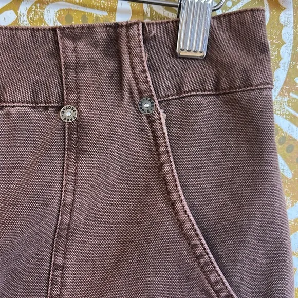 NWOT Free People Bayside Baggy Longline Carpenter Shorts in Oiled Oak size 8