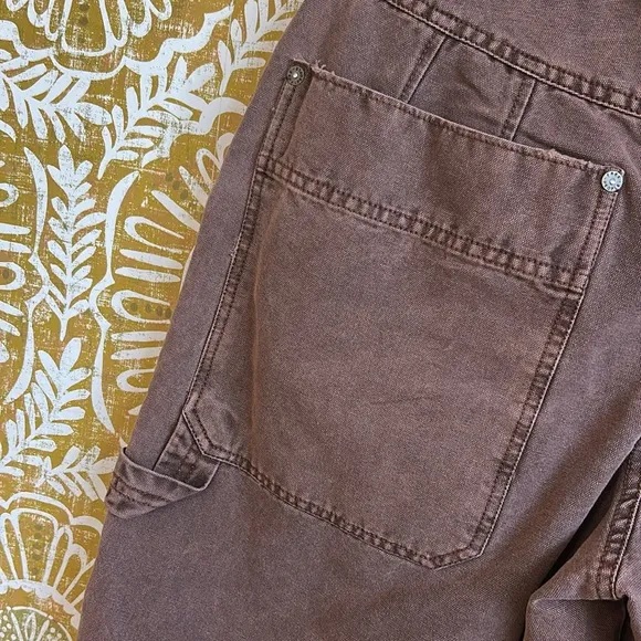 NWOT Free People Bayside Baggy Longline Carpenter Shorts in Oiled Oak size 8