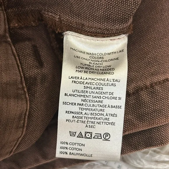 NWOT Free People Bayside Baggy Longline Carpenter Shorts in Oiled Oak size 8
