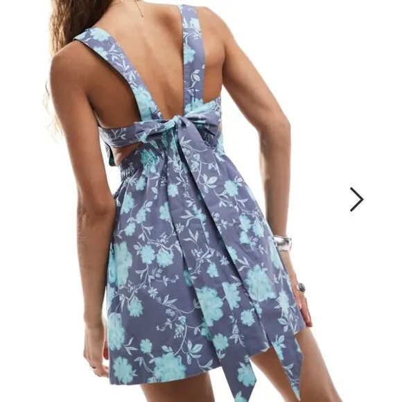 NWOT Free People Meet Me in Maui Printed Mini Dress