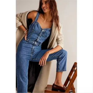 NWOT Free People We The Free Kensington Denim Jumpsuit