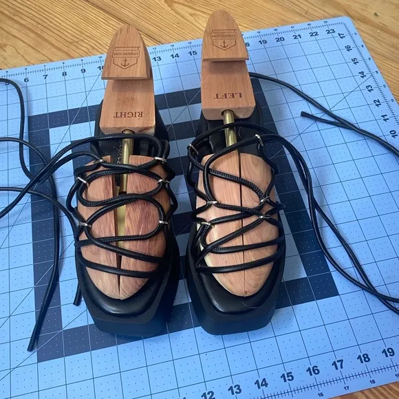 NWOT Free People Womens Georgie Wrap Platform Sandals Black Size EU 38/US 7.5