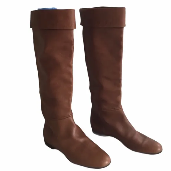 NWOT GIUSEPPE ZANOTTI tan leather knee high boots