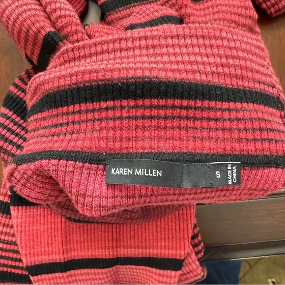 NWOT Karen Millen striped turtleneck long sleeve sweater dress rust black small