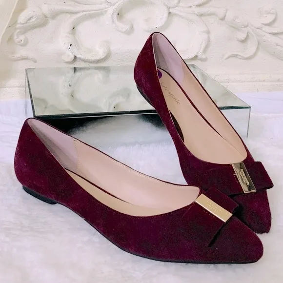 NWOT KATE SPADE Sueded Leather Ballet Flats