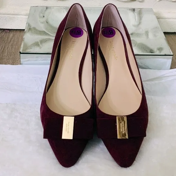 NWOT KATE SPADE Sueded Leather Ballet Flats