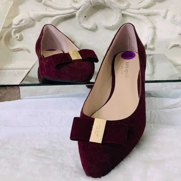 NWOT KATE SPADE Sueded Leather Ballet Flats